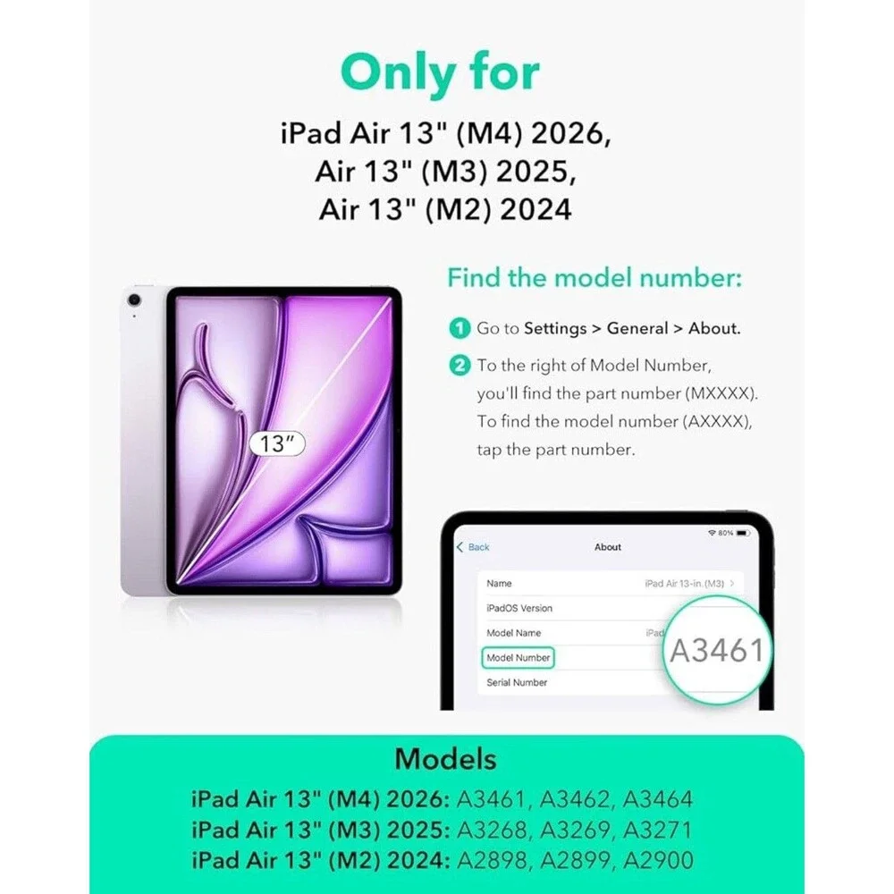 ESR For IPad Air 13 Inch Case (2025/2024) M3/M2 With Pencil Holder, Removable Ma